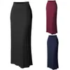 Women Lady's Spring Summer Long Maxi Skirt Ladies Solid Color High Waist Comfort SexyStitching Party Evening Skirt Sias#LR1 T200712