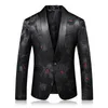 Black Red Blazer Slim Masculino Dresses Uomo Wedding Prom Blazers Single Button For Men Elegant Suit Jacket 201106