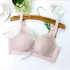 2020 Spring and Summer New High End Thailand Latex Cotton Seamless Small Bust Gathering Breathable Bra No Rims Underwear LJ200822
