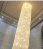 American Modern Long K9 Crystal Chandeliers LED Light European Villa Loft Chandelier Lights Fixture Stairway Home Indoor Lighting Height900cm 700cm 500cm 300cm