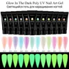 15ml Luminous ongles UV Gel 15 ml d'extension rapide Glow dans le gel acrylique noir Polonais manucure français prolongé