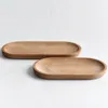 Dishes & Plates Solid Mini Oval Wood Tray 18CM Small Wooden Plate Children's Whole Fruit Dessert Dinner Plate Tableware DB 25 G2