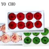 Yo Cho 8 adet Korunmuş Ebedi Güller Kafaları Kutusunda Yüksek Kalite Kuru Doğal Taze Çiçekler Sonsuza Gül NewYear Sevgililer Hediye C1203
