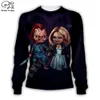 Uomini Halloween gioco da ragazzi Sposa di Chucky bambola 3d stampa Felpe unisex Felpe casual cerniera pullover tuta C1117