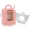 Gift Wrap Baking Cake Box With Transparent Window Portable Solid Color Dessert Folding Packaging Boxes 6 Colors