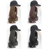 Lång syntetisk baseballmössa peruk naturlig svartbruna raka peruker naturligt ansluter syntetisk hatt peruk justerbar för flickor y20071874395