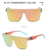 5 couleurs été hommes mode lunettes de soleil moto lunettes femmes Dazzle couleur cyclisme Sports plein air vent lunettes de soleil grand cadre lentilles jointes lunettes