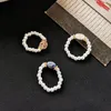 Elegant simulerad p￤rla p￤rla sten elastiska ringar f￶r kvinnor midi finger knuckle ring mode vintage justerbara smycken g￥vor mki