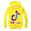 Spring Fall Tiktok Sweatshirt för Big Boy Girl kläder mode barn huva tryck bomulls hoodies kid tik tok casual sport t shi2351