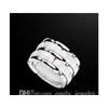 Fashion Jewelry Women Love Ring Double fila e anelli in ceramica bianca nera singola per donne uomini più grandi dimensioni 10 11 12 matrimonio r8943615