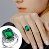 Cluster Ringen Emerald Echt 925 Sterling Zilver Originele Fijne Sieraden Neo-Gothic Wedding Bands Klassieke natuurlijke edelsteenring voor vrouwen