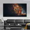 Pintura de leopardo deitado, impressão em tela de animal, imagens de arte de parede para sala de estar, decoração de casa, posteres decorativos modernos, sem moldura