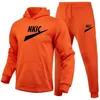 Erkek Marka Baskı Trailtsits Hoodie ve Pants Suit Sportswear Sıradan İki Parça Setleri Erkek Spor Jogging Suit Sonbahar Kış S-3XL