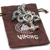Nordic Celtic Wolf Men Naszyjnik Wiking Wiking ze stali nierdzewnej Wisior Scandinavian Rune Akcesoria Norse Amulet Jewelry1pendant N236J