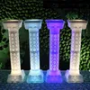 Unique Design Party Decoration Fashion LED Luminous Hollow Plastic Roman Column for Wedding Aisle Runner Welcome Area Decor Supplies