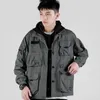 봄과 가을 포켓 그물 레드 아메리칸 인스 슈퍼 소방 도구 재킷 남자의 인기있는 브랜드 느슨한 일본 스타일 레트로 재킷 lj201013