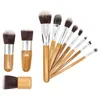 Professionell make up Verktyg Pincel Maquiagem 11 st Wood Handle Makeup Cosmetic Eyeshadow Foundation Concealer Brush Set Kit 3 Sets