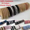 Geschenk 2020 Mode Winter Unisex 100% Kaschmirschal für Männer Frauen Große klassische Checkdecke Schals Pashmina Designer-Tücher und Schals