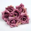 Konstgjord blomma Silk Rose Head Bröllopsfest Heminredning DIY Wreath Scrapbook Craft Fake Rose Flower Eef3581