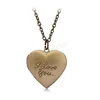 "Ti amo" scolpito 6 colori cuore amore fai da te messaggio segreto medaglione collana ciondolo regalo vintage per coppie personalizzato