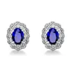 blue sapphire diament kolczyki