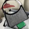 2000 Women's Short-Strap Shoulder Bags Luxurys Designer Axillary Pouch bag High Quality Nylon Purse with Diamond Desgin underarm bag Hobo Bags