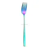 New gold rainbow stirring scoops mug ice scoop dessert ladle spoon Stainless steel spoon fork home Kitchen Dining Flatware