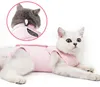 O gato fornece terno de recuperação de cirurgia de gatos para feridas abdominais cirúrgicas Casa roupas para animais de estimação interior E-colar de gatinho alternativo após ternos de pijama de cirurgia