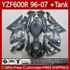 Nadwozie dla Yamaha YZF600R Thundercat YZF-600R YZF600 R CC 600R 86NO.20 YZF600-R 1996 1997 1998 1999 2000 2001 600CC 2002 2003 2004 2005 2006 2007 Owalnia Matowa czarna