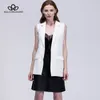 Bella Philosophy New Waistcoat Women No Button Black Jacket Women Sleeveless Blazer Jacket White Casual Outwear 201027