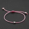 20pcs Antique Silvers Star Pentagram Charm Bracelets for Women Men Lucky Red Rope Thread String Adjustable Braid Bracelet