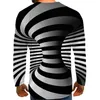 Men's Plus Size Tees & Polos 3D T-Shirts 2022 Optical Illusion Graphic T-Shirt Print Daily Spring Long Sleeve Tops Exaggerated Around Neck Rainbow Street