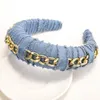 2020 Women Wide Jean Fabric Hair Bands Jewelry 9 Styles Fashion Creative Sponge Denim Headband Hair Hoop Headwear For Girls M25609877217