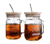 Bamboe Cap Deksels 70mm 88mm herbruikbare bamboe Mason JAR-deksels met stro gat en siliconen afdichting Hoge kwaliteit