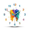 Aquarelle dent peinture impression horloge murale clinique dentaire Art Non coutil montre orthodontiste dentiste idée cadeau 220115