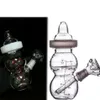 Narguilés Baby Bottler Bong Verre Bubbler capiteux Dab Rigs Fumée Pipe En Verre Bécher Eau Bongs Pipe À Eau Tabac Cigarette Accessoire 14mm bol 16cm de haut