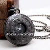 Ny stil Stora arabiska siffror Tidskala Black Black Double Display Roman Retro Flip Pocket Watch Necklace Kvinnlig tröja kedja mode