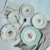 Kuchenteller Vintage Dessertgerichte Keramik Pastoralstil Speiseteller Haushaltsservice Teller Geschirr Retro Hochzeitsteller 201217