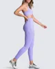 Yoga Passar Sport Outfit Gym Leggings Kvinnor Seamless Fitness Suit Workout Set Långärmad Crop Top Bra Tracksuit Woman Sportswear