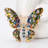 Suit Gold crystal Rhinestone brooches pins Colorful enamel Butterfly brooch for women mens Wedding Bouquets fashion jewelry will and sandy