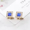 Gold Crystal cufflinks Men Square zircon Formal Business Shirt Cuff Links button fashion jewelry