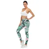 Märke sexiga kvinnor Legging Leaf Printing Fitness Leggins Fashion Slim Legins High Waist Leggings Woman Pants 201109