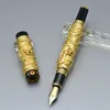 Лучшая роскошь jinhao pen 18k Ираурита Nib Классический фонтан Ручка уникальный Дракон Форма рельефы Офисные школьные принадлежности Высококачественная запись чернил ручки