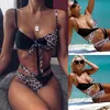 2019 Hot Sexy Women's Leopard Print Bandage Underwear Push-Up Pad Newest Bathingsuit Brasiliano Ultime Femme Daily Underwears Y200708