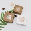 Scatole di carta Kraft Scatole per imballaggio regalo con scatola per finestra Scatola per imballaggio regalo di Natale di San Valentino XD24195