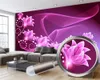 Mural moderno Papel tapiz 3d Flores delicadas Serpentinas rosas Papel tapiz 3d Papel tapiz con foto 3D personalizado Decoración para el hogar