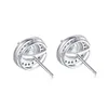 AINUOSHI 925 Sterling Silver Round Cut 8.0mm CZ Halo Stud Earring 2.0CT Silver Lovely Earrings for Women Wedding Party Jewelry Y200106