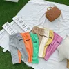 Primavera meninos meninas cartas impressão de calça de moletom crianças algodão solto calças esportivas crianças lj201019