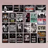 Funny Gym Place Wall Poster Shop Wall Tin Sign Plaque Never Give Up Metal Work Out Wall Decor for Man Cave Gym Tin Sign Decorative Plate Size 30X20cm