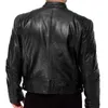 Jackets masculinos 2022 Jaqueta de couro masculino de outono preto marrom masculino de colares de casacos motocicletas motociclistas